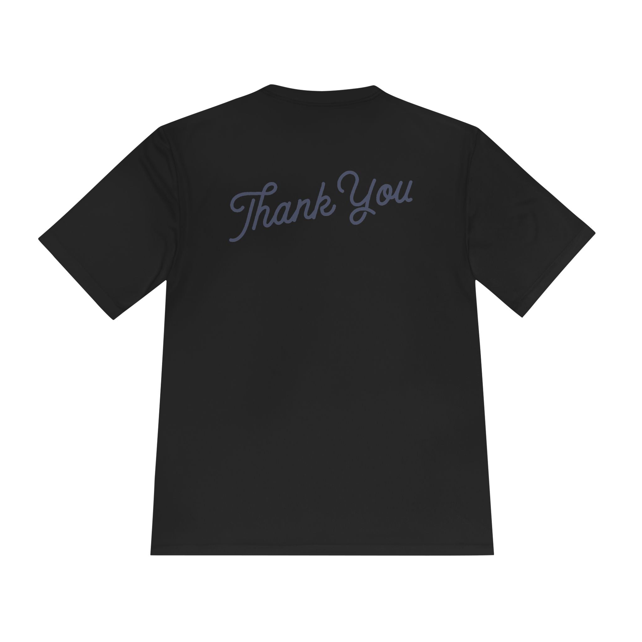 Thank You Moisture-Wicking Tee — Comfortable Athletic Shirt with Back Script