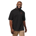 Embroidered 'Skull & Roses' Black Polo Shirt