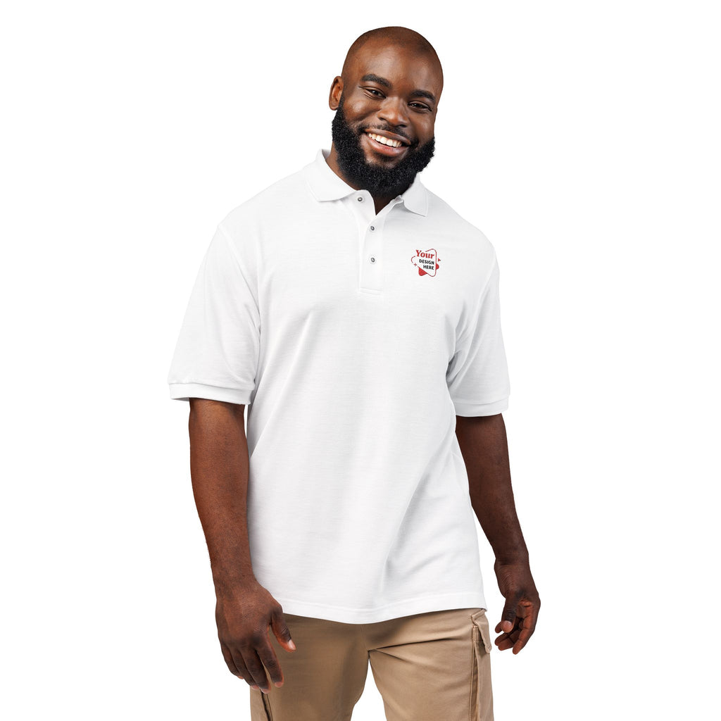 Embroidered 'Skull & Roses' Black Polo Shirt