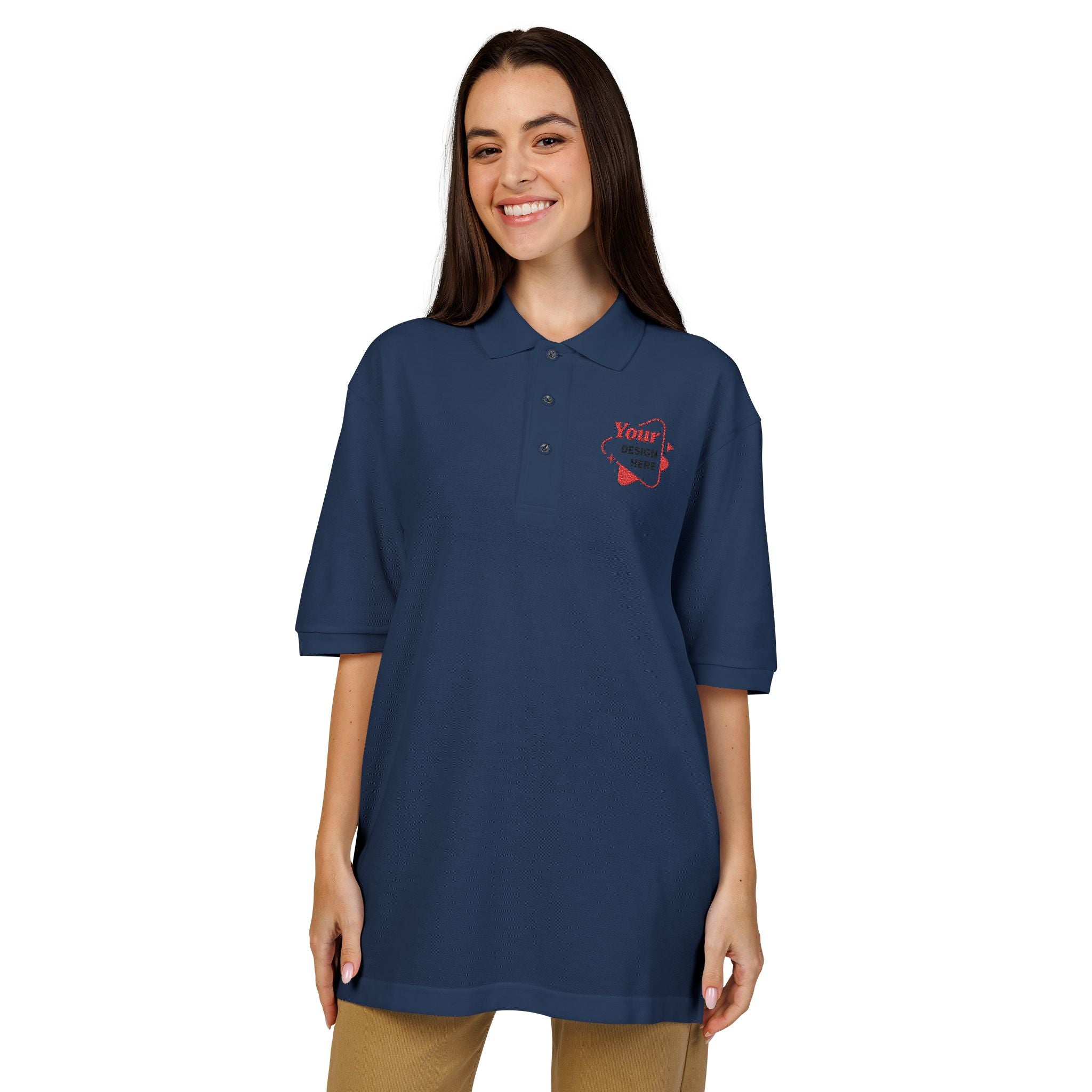 Embroidered Floral Pocket Polo — "You're Gonna Be Okay"
