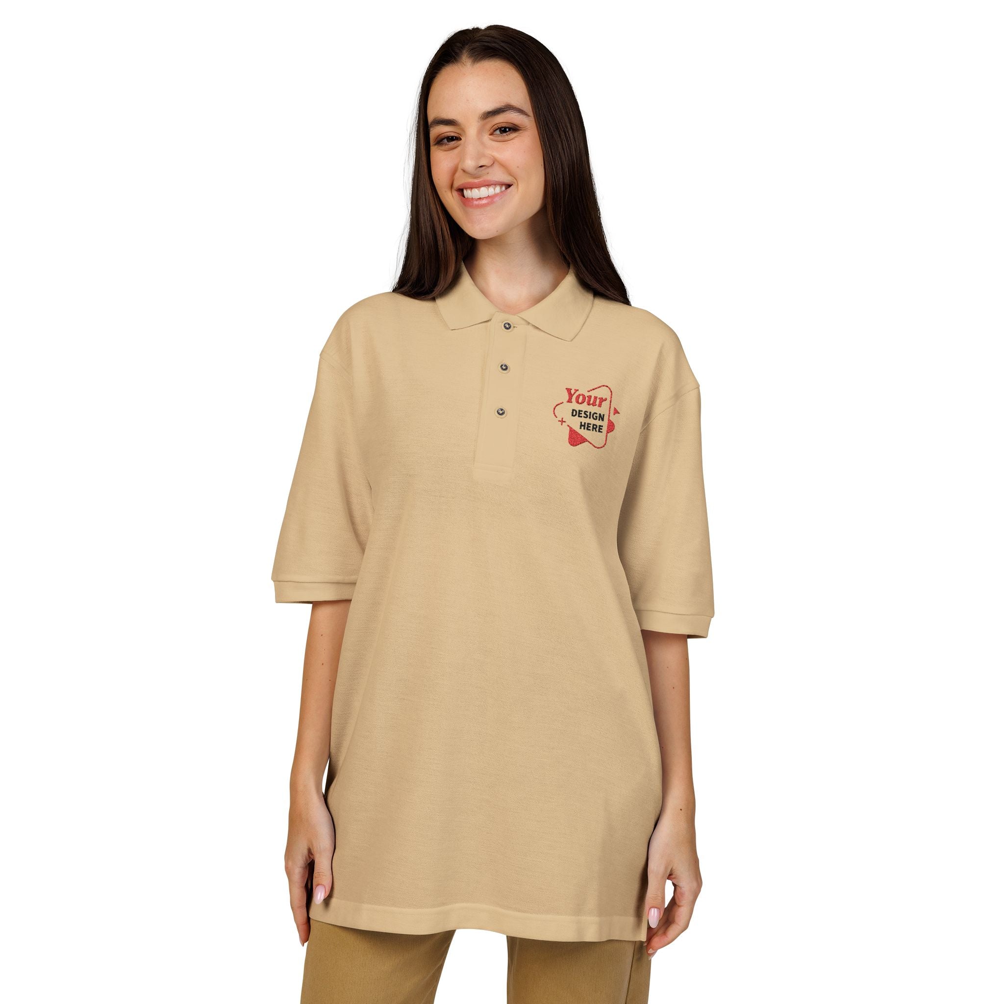 Embroidered Floral Pocket Polo — "You're Gonna Be Okay"