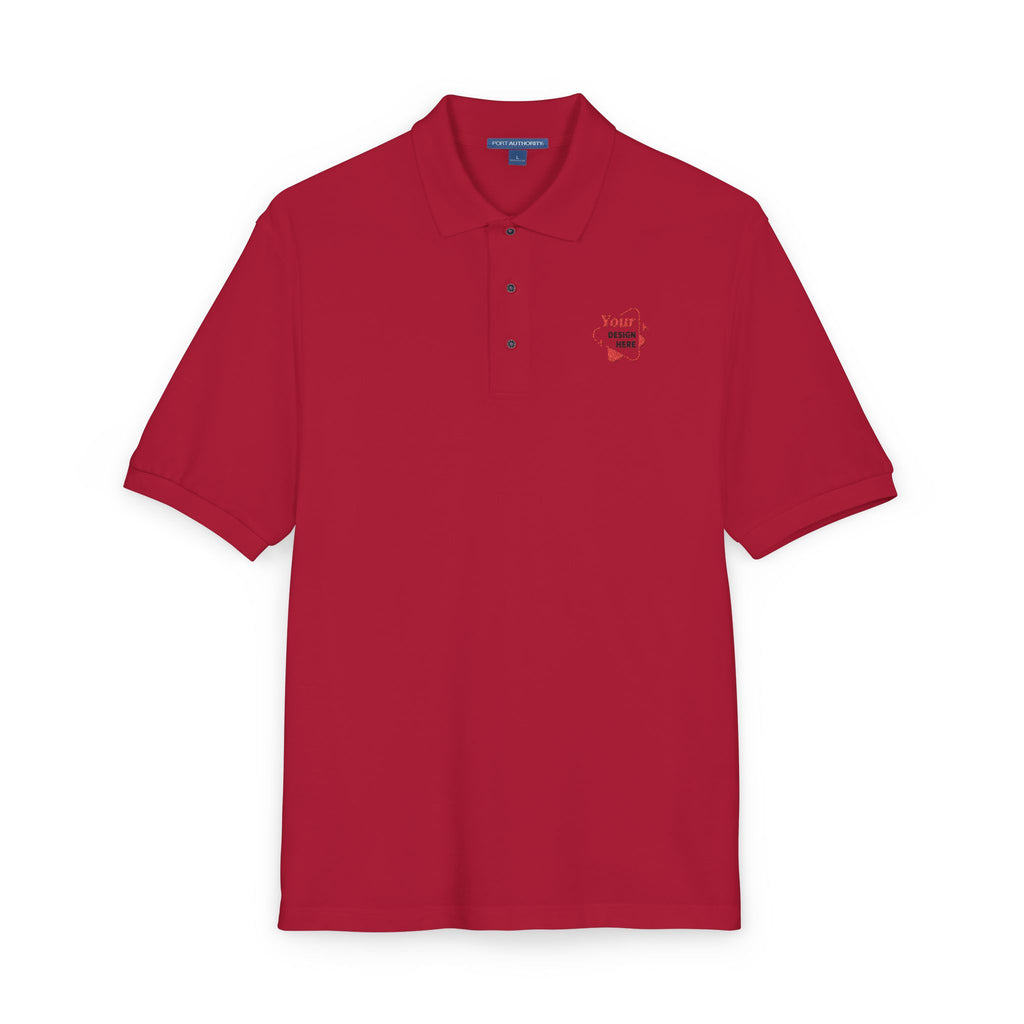 Embroidered 'Skull & Roses' Black Polo Shirt
