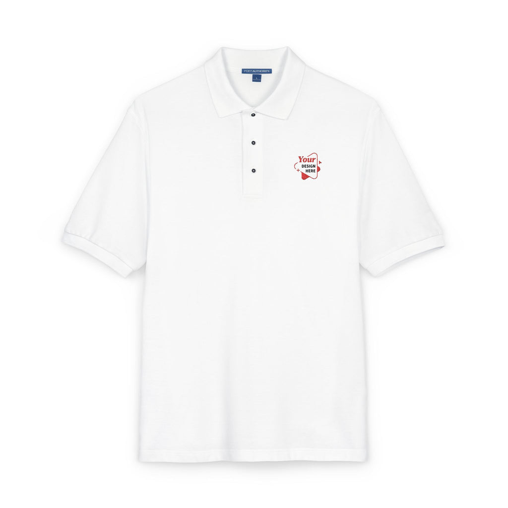 Embroidered 'Skull & Roses' Black Polo Shirt