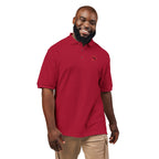 Embroidered 'Skull & Roses' Black Polo Shirt