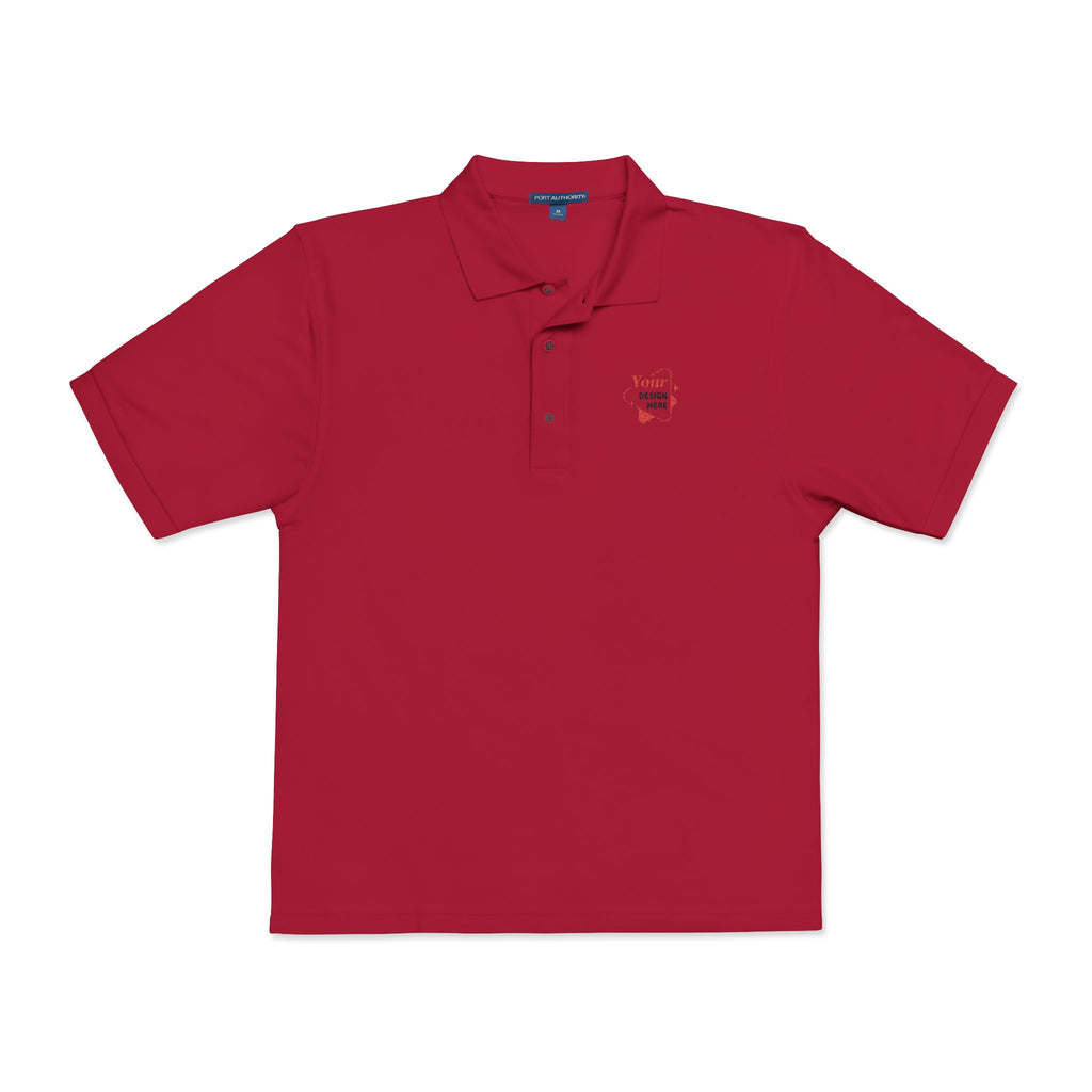 Embroidered 'Skull & Roses' Black Polo Shirt