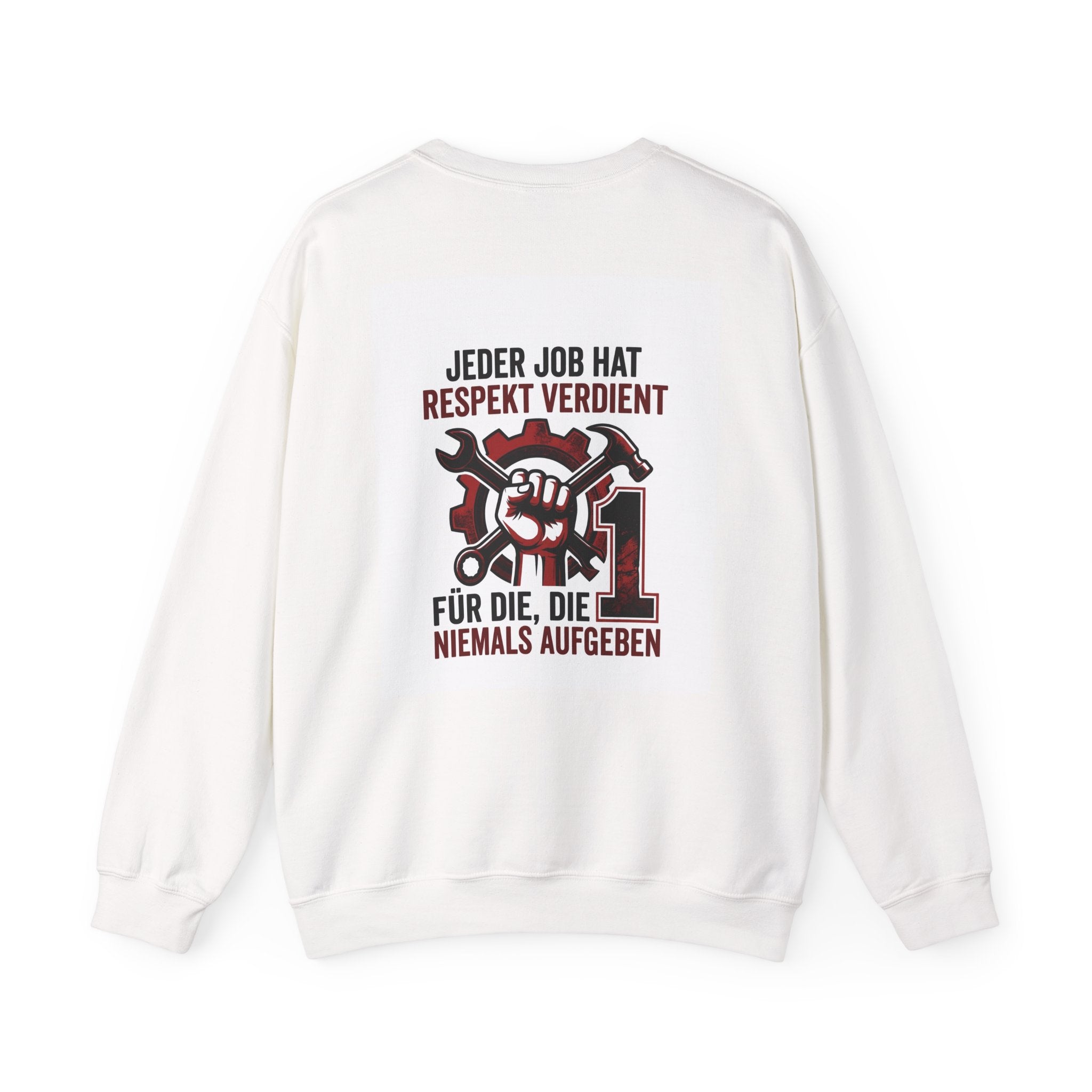 Crewneck Sweatshirt – "Jeder Job hat Respekt Verdient" Mechanics Tribute