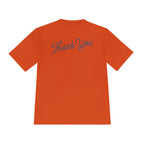 Thank You Moisture-Wicking Tee — Comfortable Athletic Shirt with Back Script