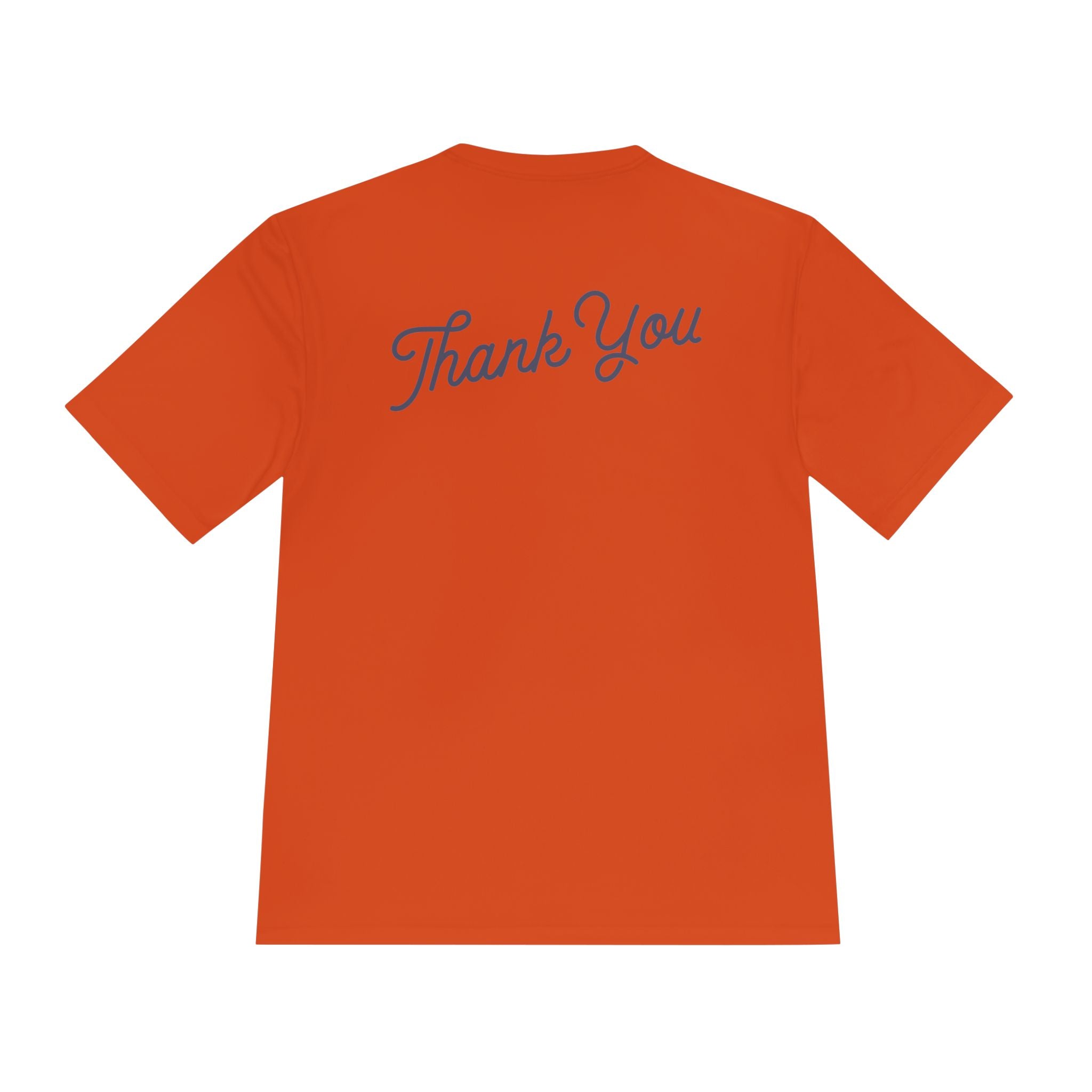 Thank You Moisture-Wicking Tee — Comfortable Athletic Shirt with Back Script