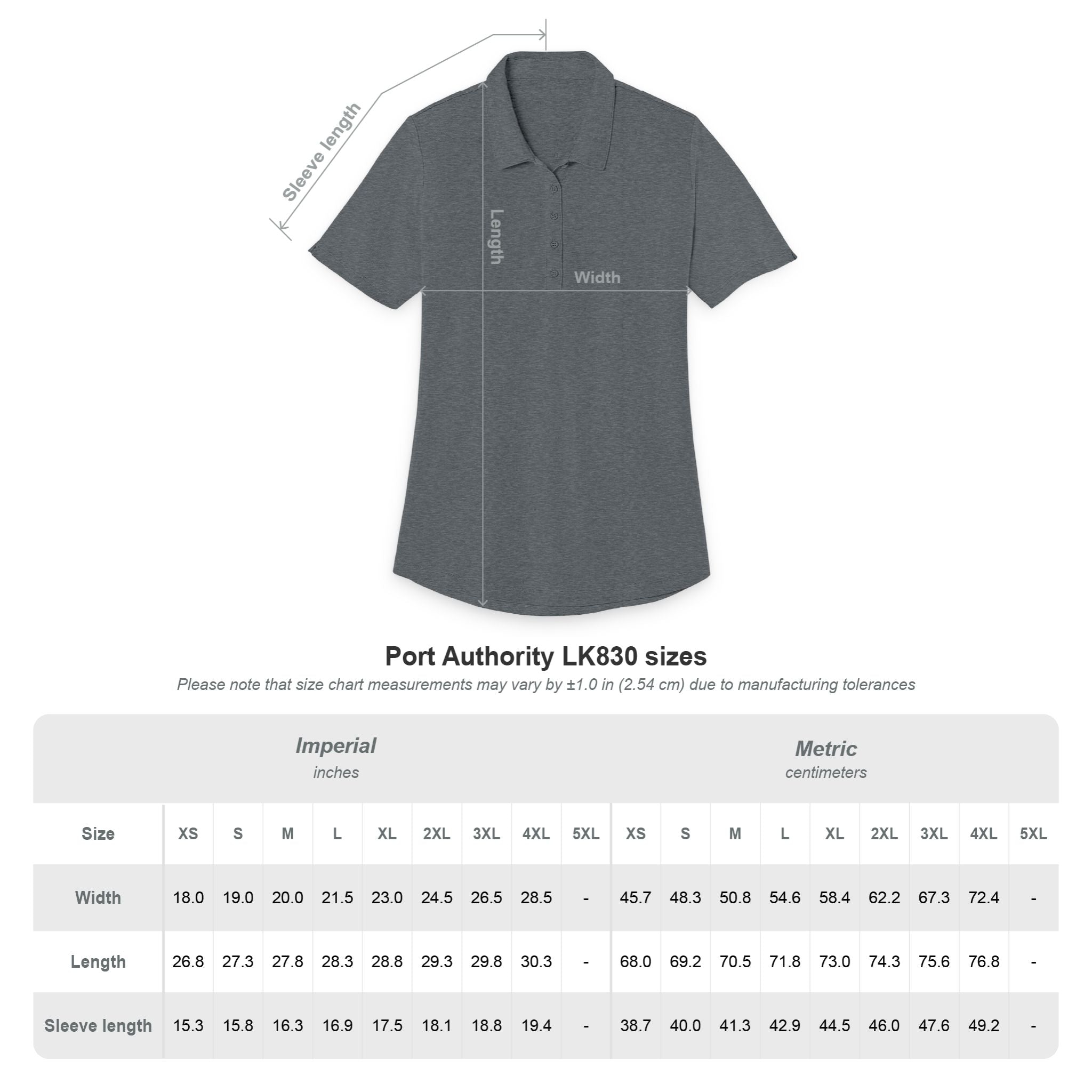 Damen Poloshirt – T-Shirt mit rotem Herz und State-Logo auf der Brust