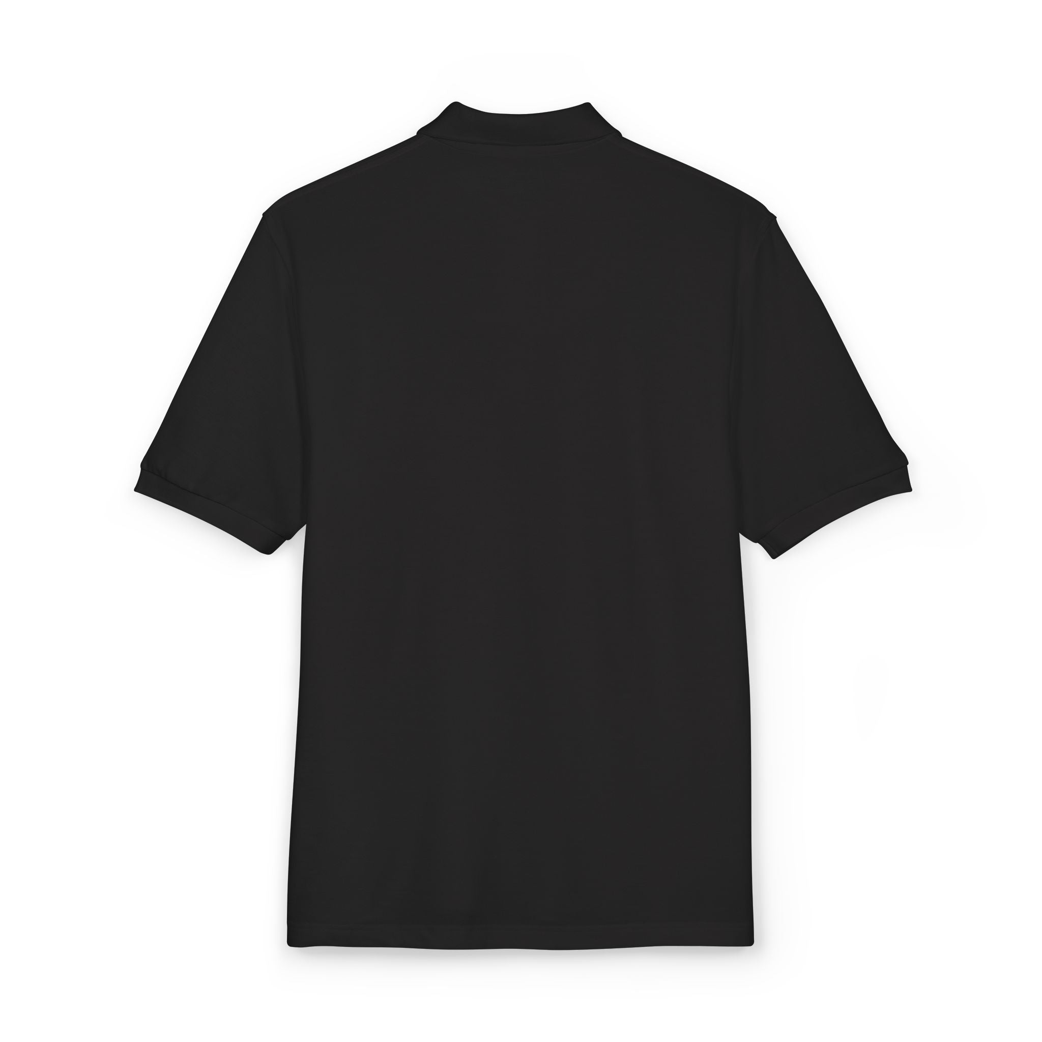 Besticktes schwarzes Polohemd „Totenkopf & Rosen“
