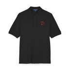 Embroidered 'Skull & Roses' Black Polo Shirt