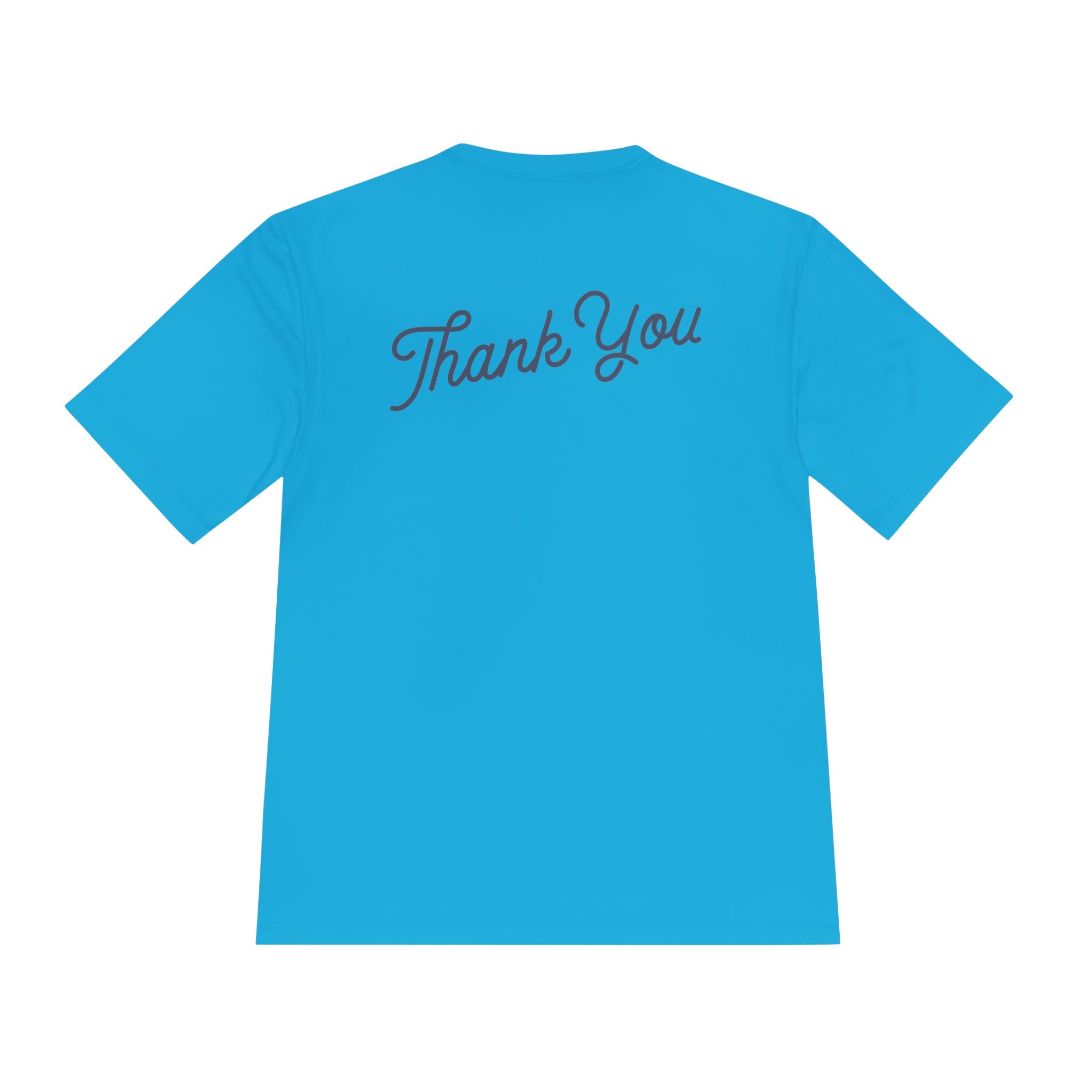 Thank You Moisture-Wicking Tee — Comfortable Athletic Shirt with Back Script