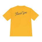 Thank You Moisture-Wicking Tee — Comfortable Athletic Shirt with Back Script